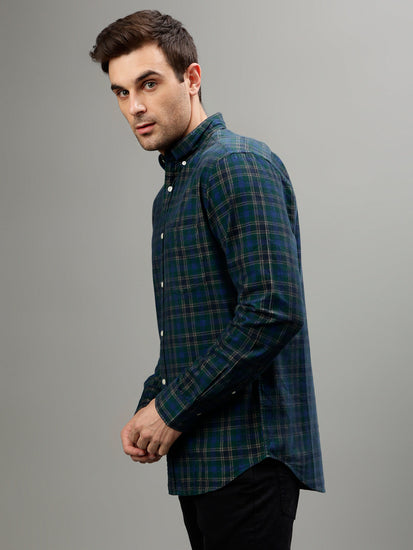 Gant Forest Green Fashion Checked Regular Fit Shirt