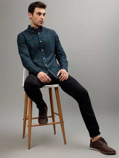 Gant Forest Green Fashion Checked Regular Fit Shirt