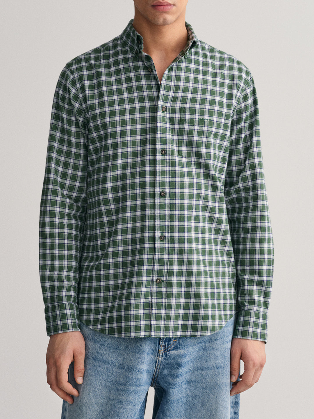 Gant Green Fashion Checked Regular Fit Shirt