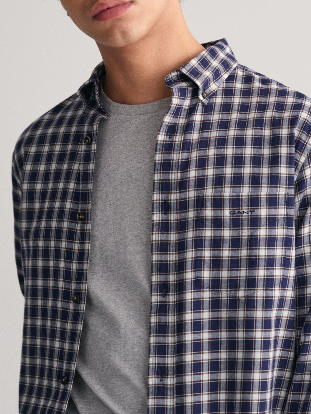 Gant Blue Fashion Checked Regular Fit Shirt