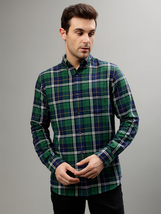 Gant Forest Green Fashion Checked Regular Fit Shirt