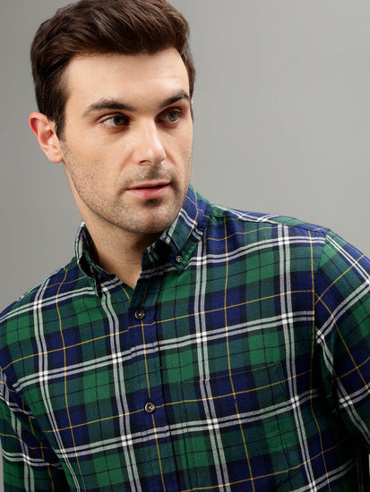 Gant Forest Green Fashion Checked Regular Fit Shirt