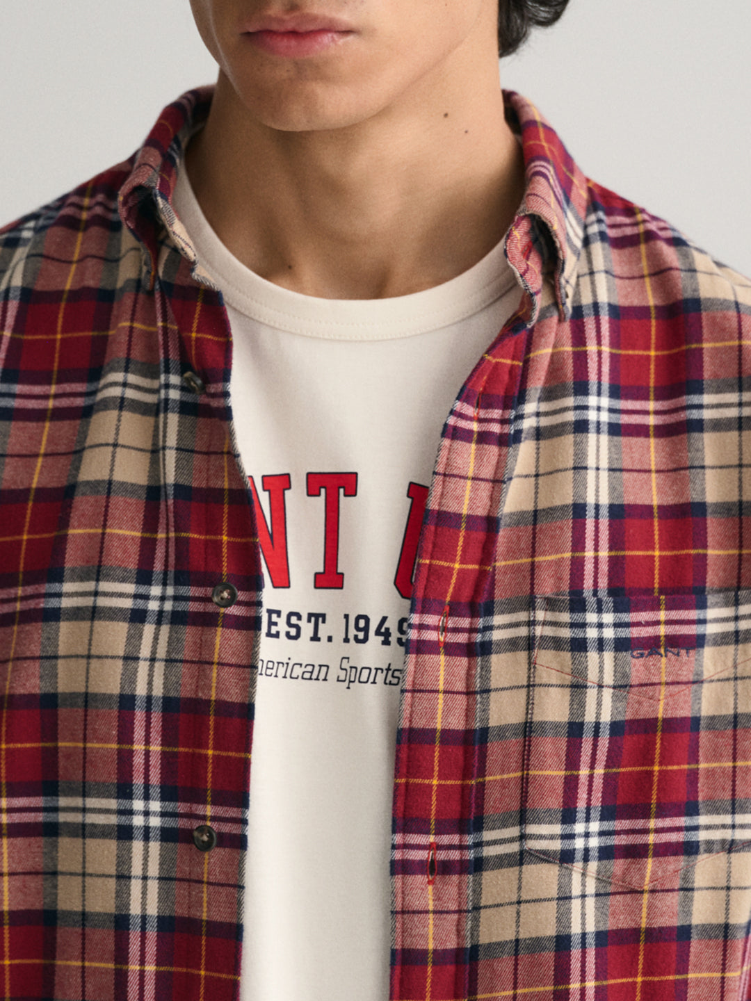 Gant Red Fashion Checked Regular Fit Shirt