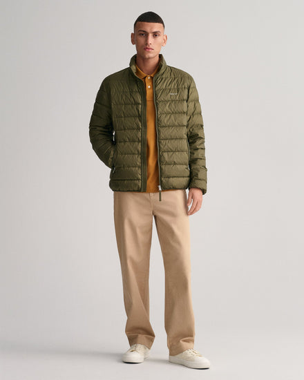 Gant Men Green Solid Full Sleeves Stand Collar Jacket