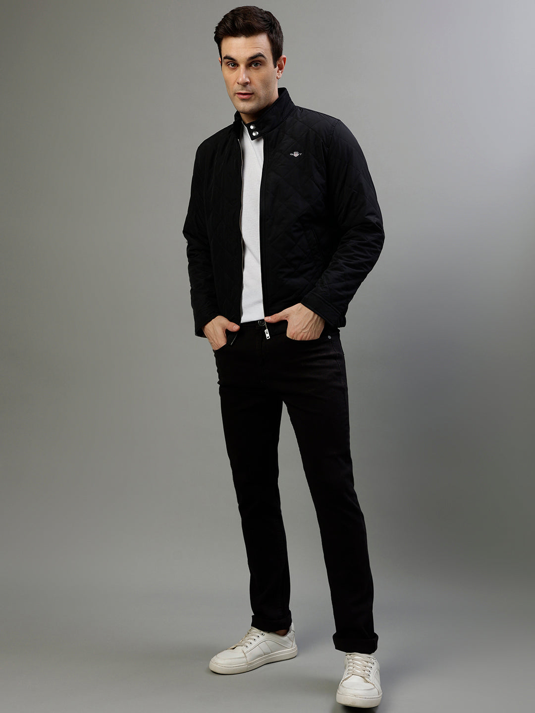 Shop Gant Men Solid High Neck Full Sleeves Jacket GANT India