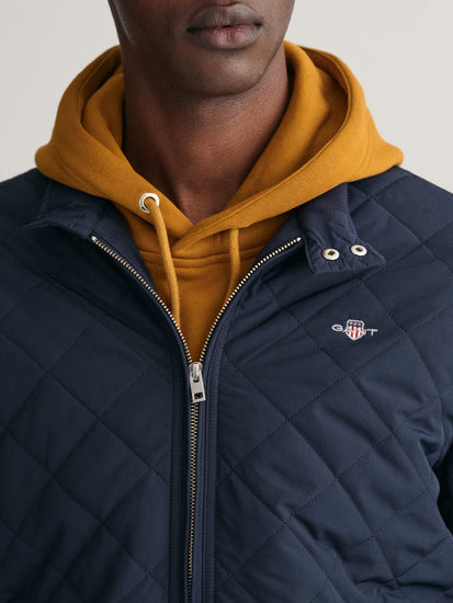 Gant Men Blue Solid High Neck Jacket