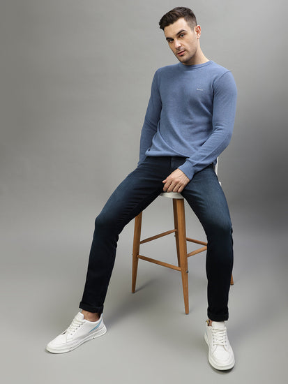 Gant Men Solid Round Neck Full Sleeves Sweater