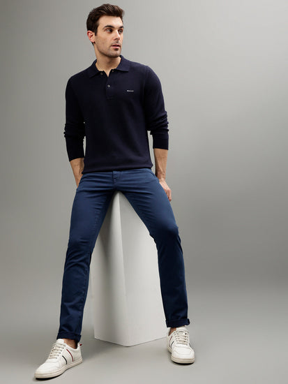 Gant Men Solid Polo Neck Full Sleeves Sweater