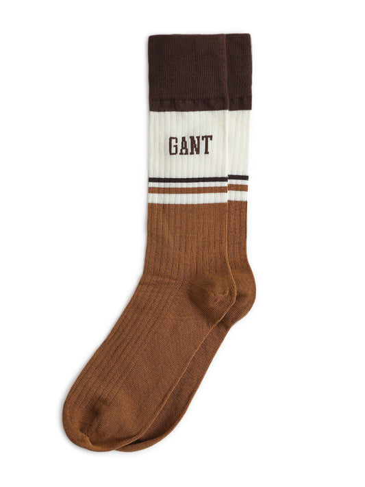 Gant Men Brown Colour Blocked Socks (Pack of 2)