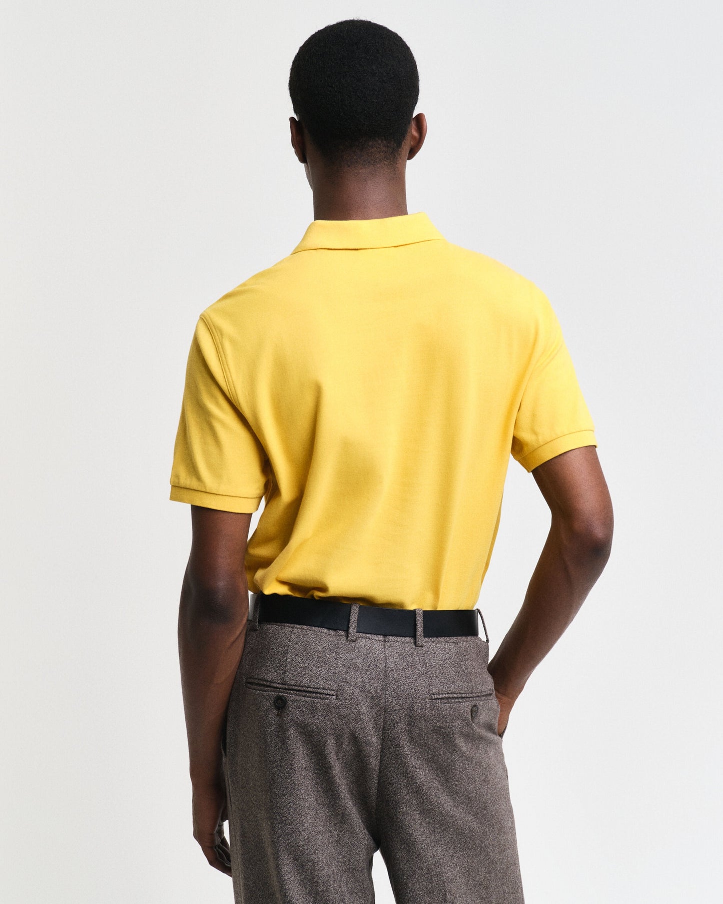 Gant Men Yellow Solid Polo Collar Short Sleeves T-Shirt