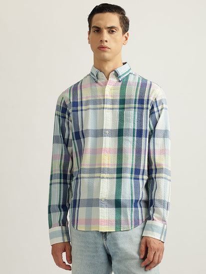 Gant Men Multicolor Checked Buttoned Down Collar Full Sleeves Shirt