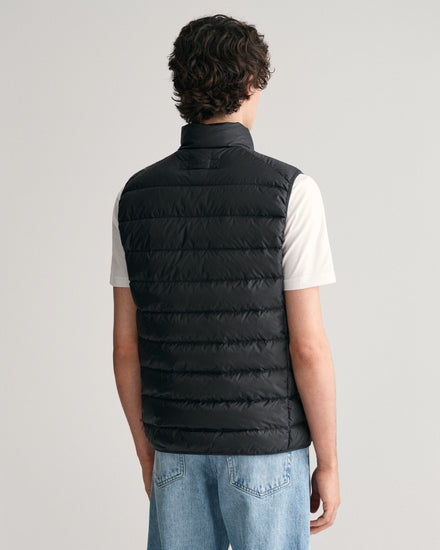 Gant Men Black Solid Stand Collar Sleeveless Puffer Jacket