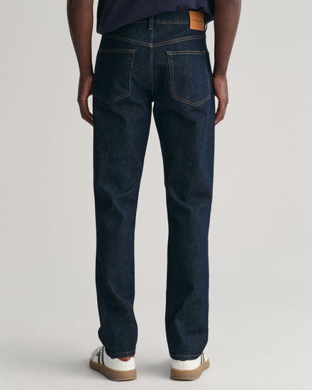 Gant Men Blue Solid Mid-Rise Slim Fit Jeans