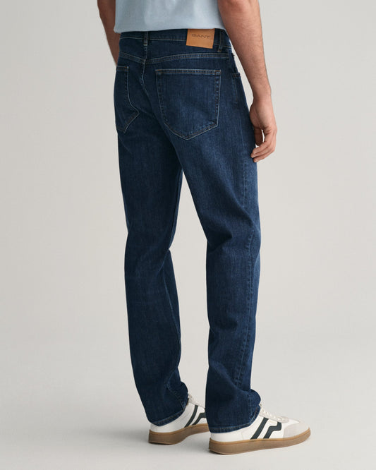 Gant Men Blue Washed Mid-Rise Regular Fit Jeans