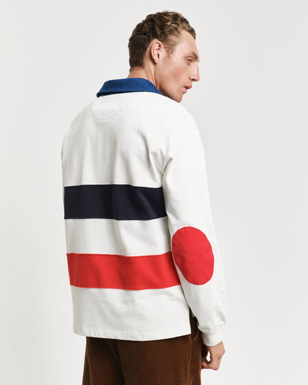 Gant Men White Printed Collared Full Sleeves Polo T-Shirt