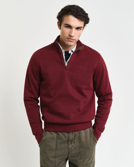 Gant Men Red Solid High Neck Full Sleeves Pullover Style Sweatshirt