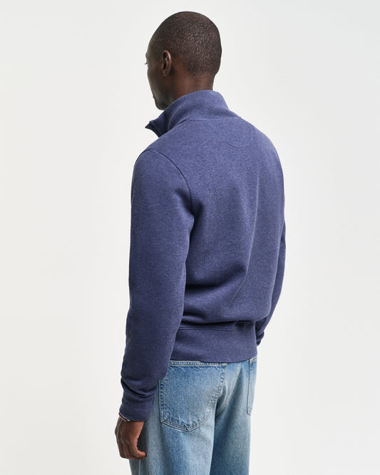 Gant Men Blue Solid High Neck Full Sleeves Pullover Style Sweatshirt