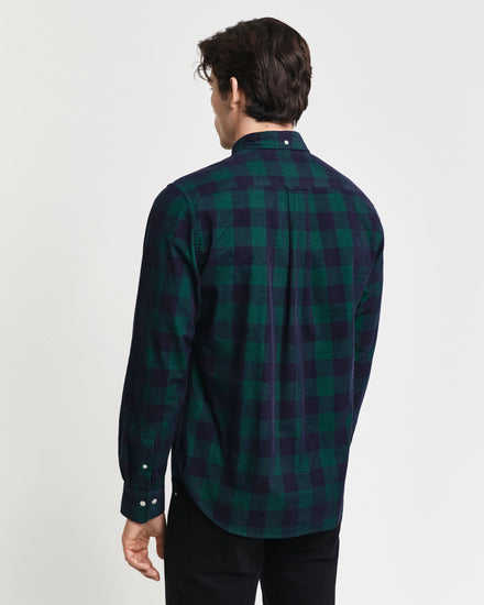 Gant Men Green Checked Button-down Collar Full Sleeves Shirt