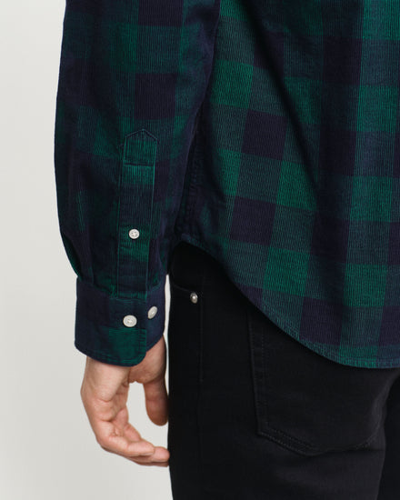 Gant Men Green Checked Button-down Collar Full Sleeves Shirt