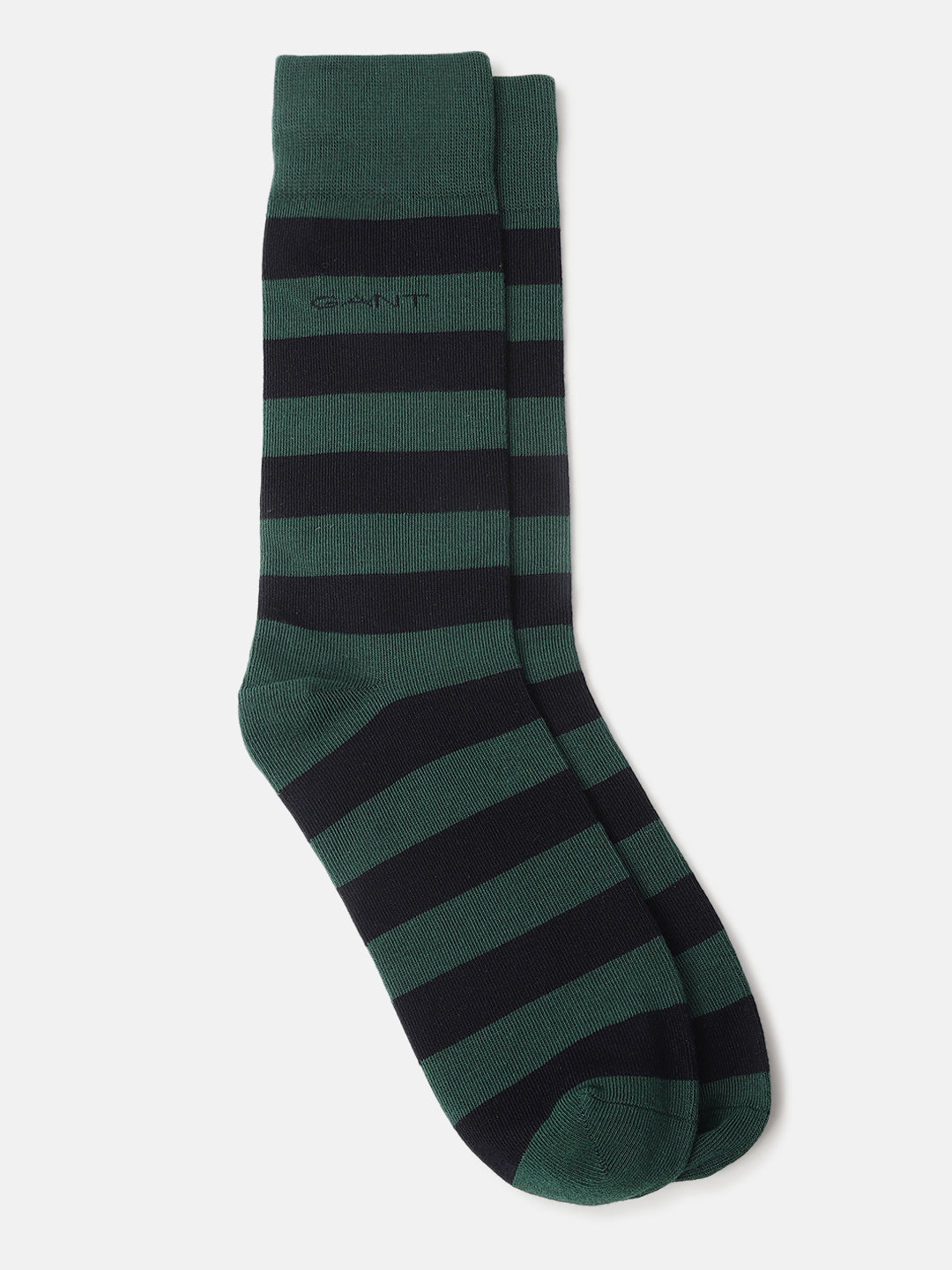 Gant Men Green Striped Calf Length Socks (Pack of 2)