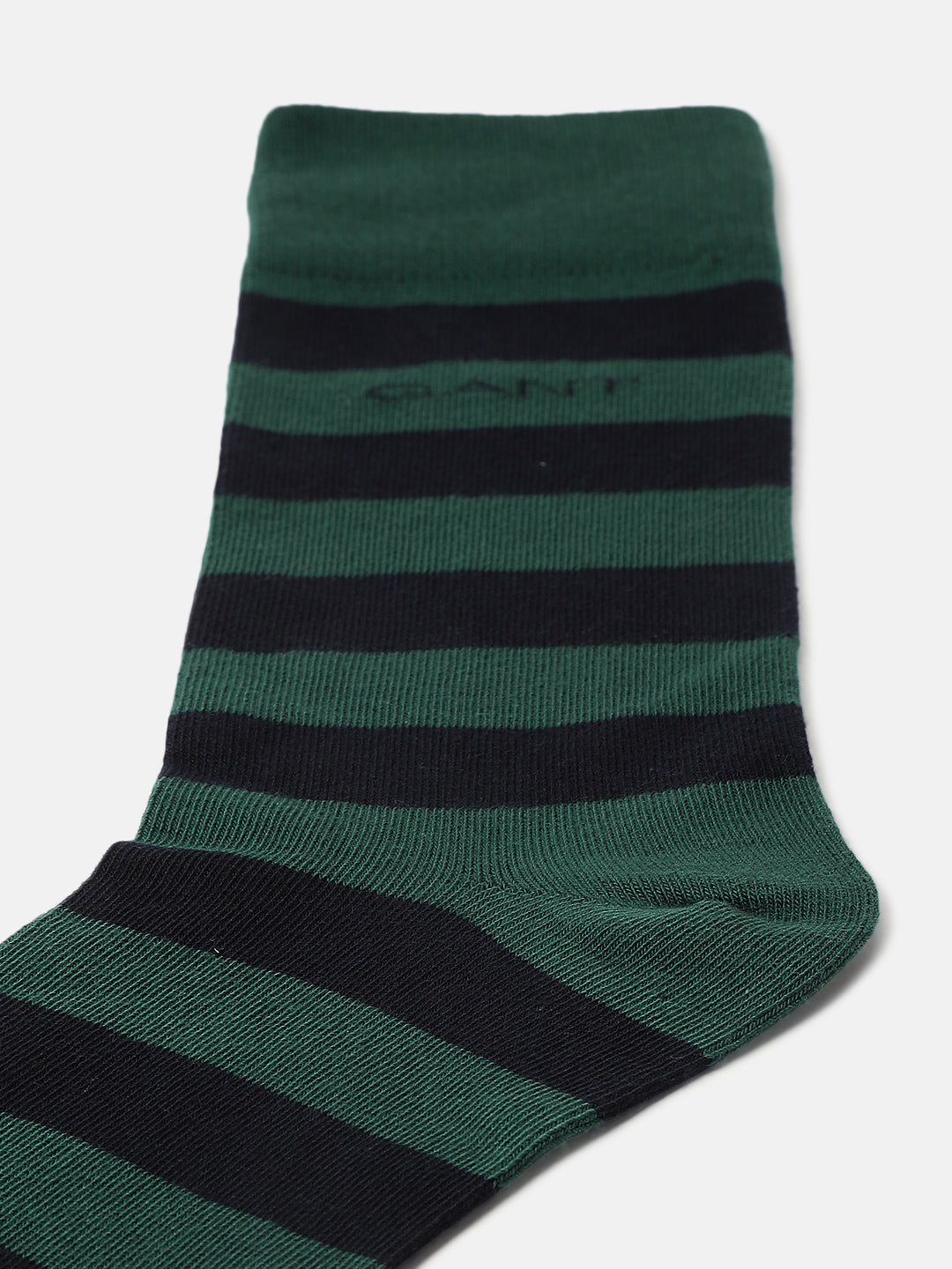 Gant Men Green Striped Calf Length Socks (Pack of 2)