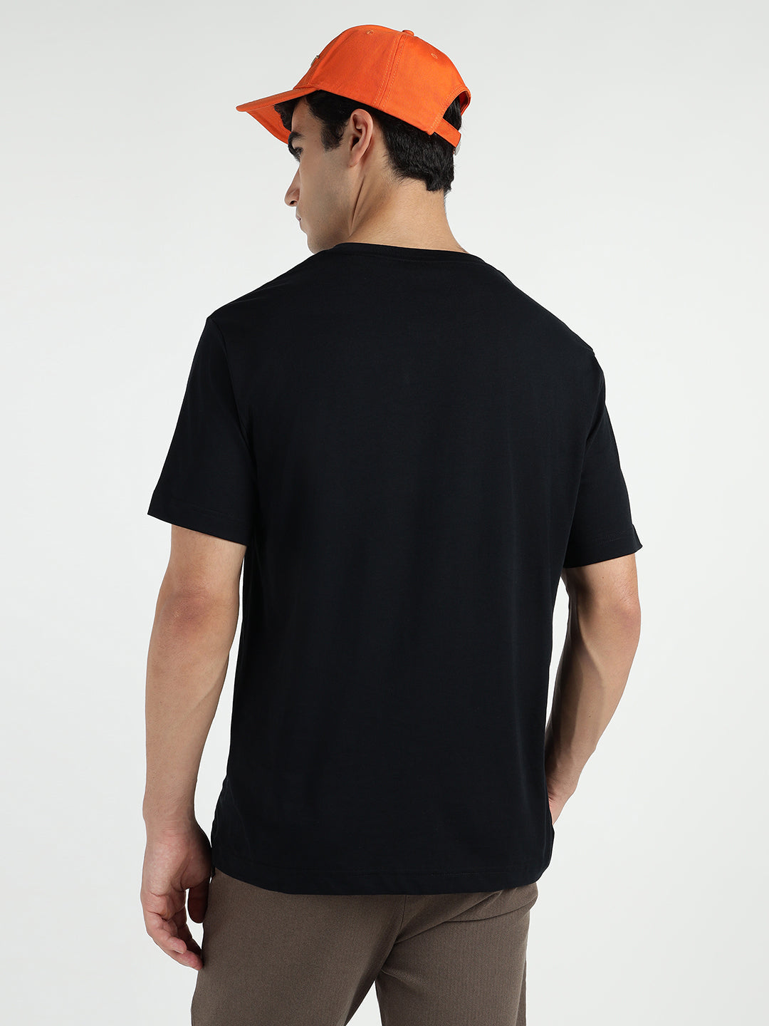 Gant Men Black Printed Crew Neck Tshirt
