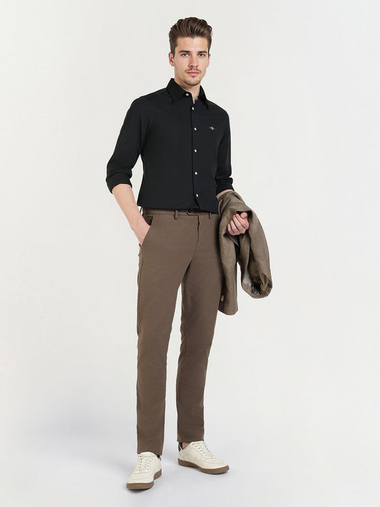Gant Men Black Solid Collar Shirt