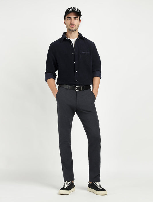 Gant Men Black Solid Collar Shirt