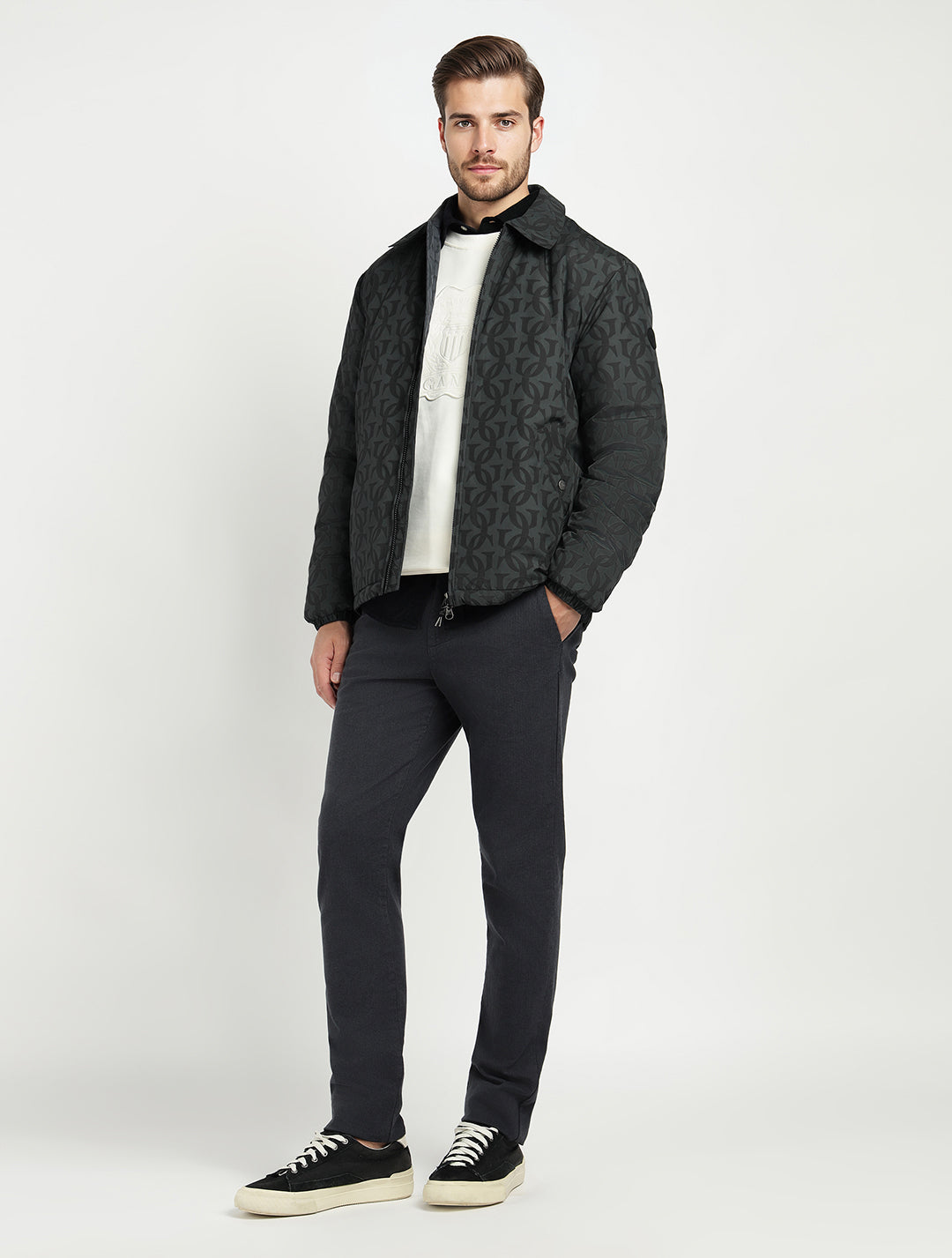 Gant Men Black Solid Collar Jacket