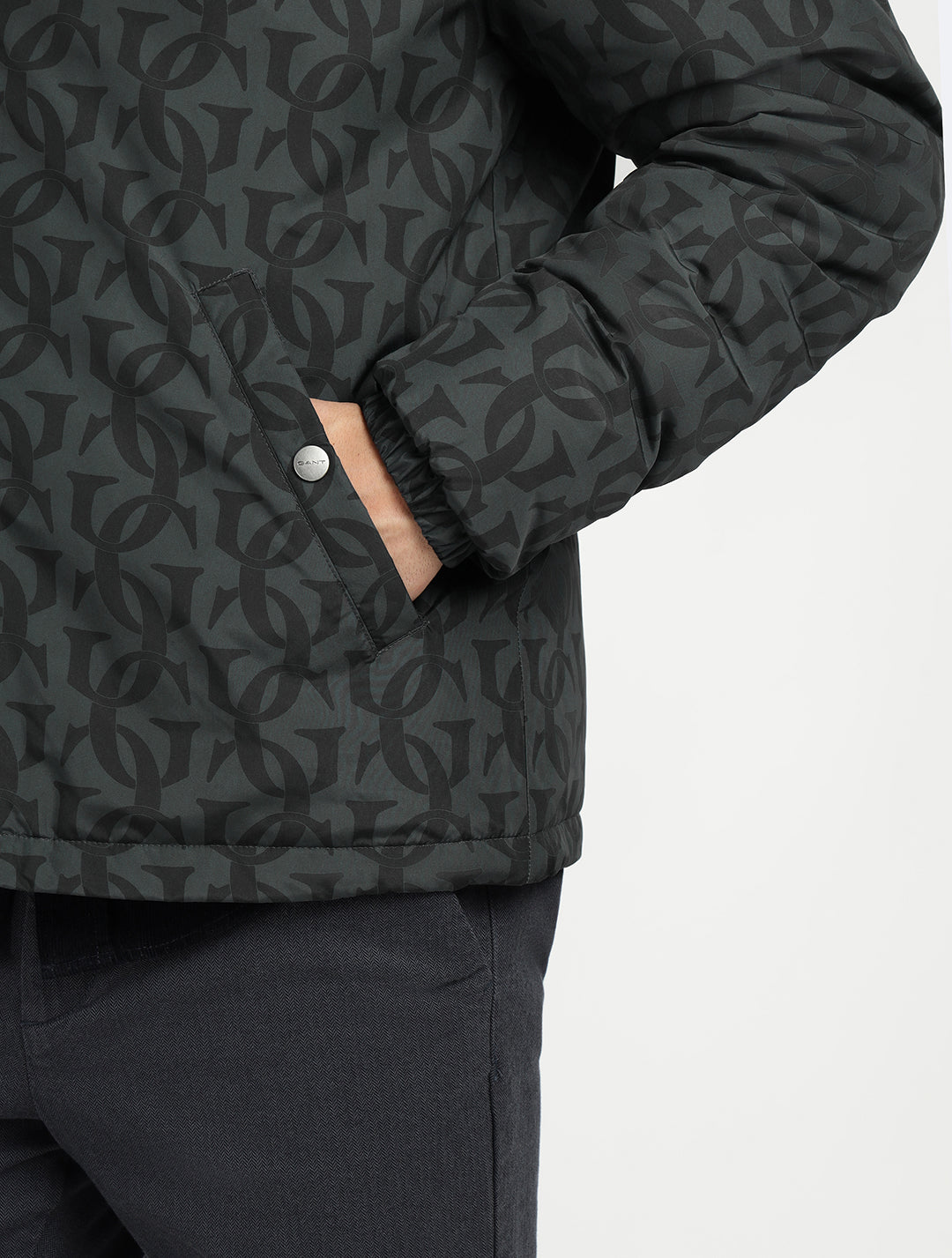 Gant Men Black Solid Collar Jacket