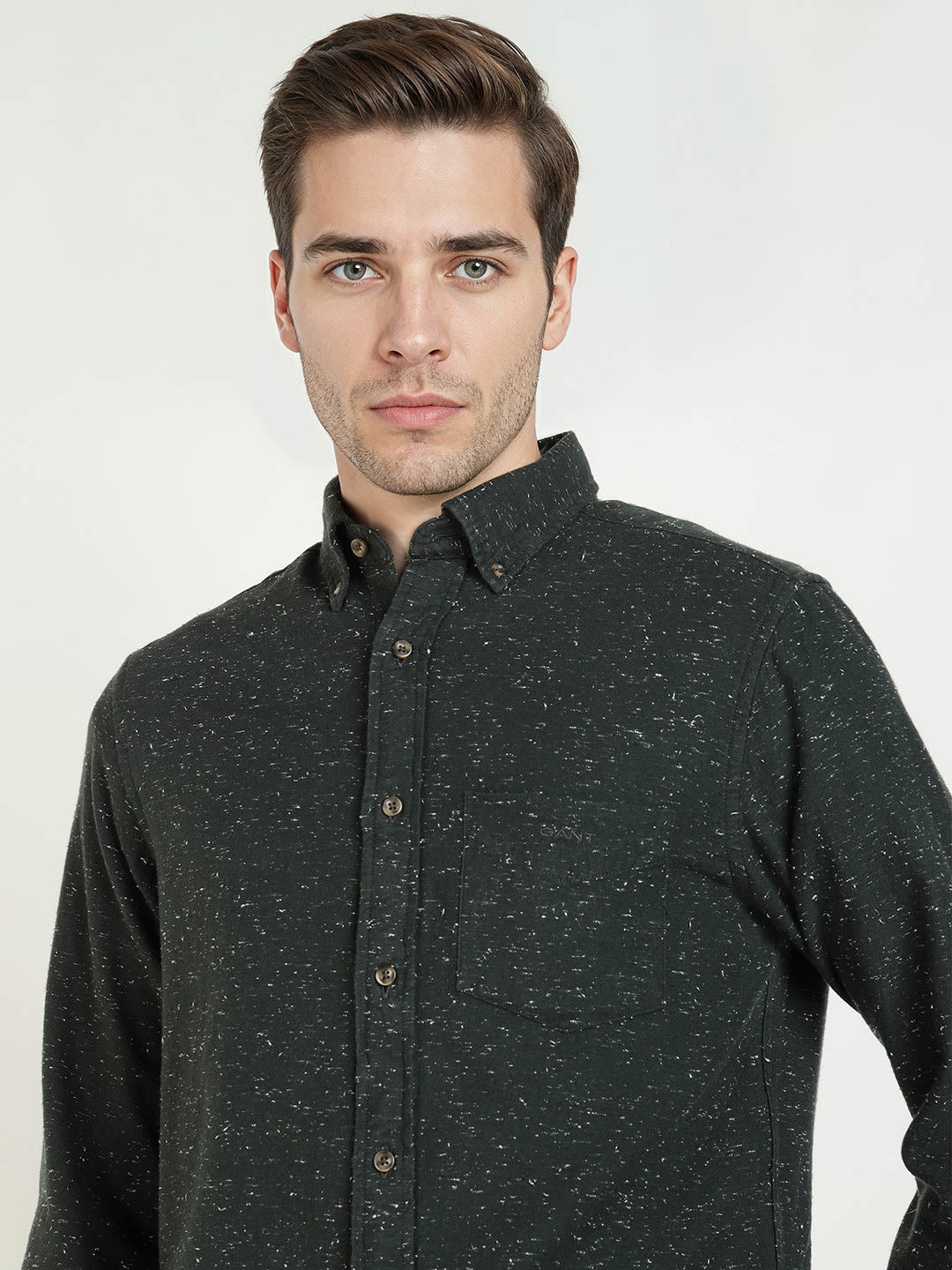 Gant Men Black Solid Collar Shirt
