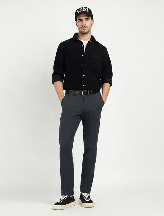 Gant Men Grey Slim Fit Solid Trouser