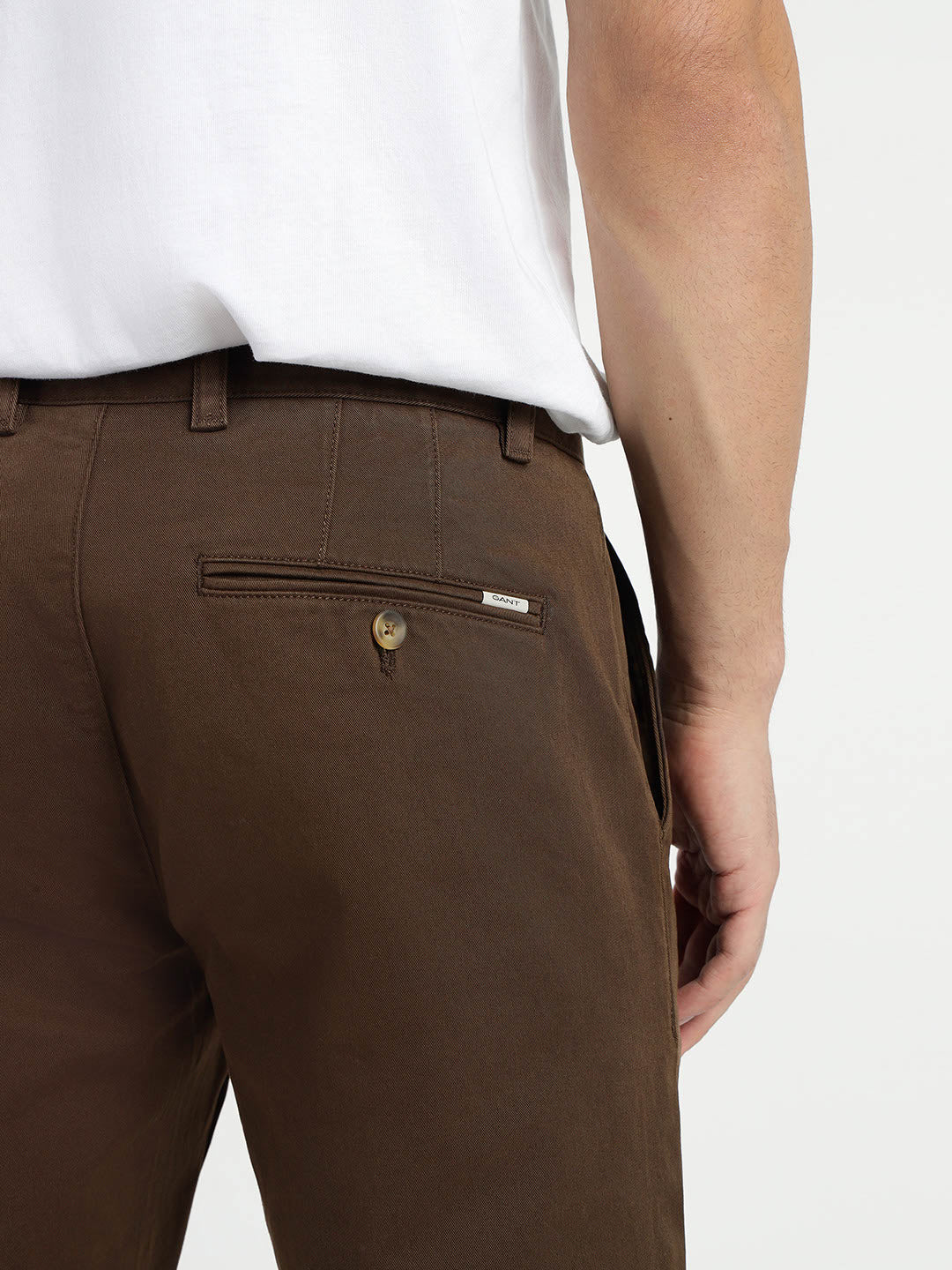 Gant Men Brown Slim Fit Solid Trouser