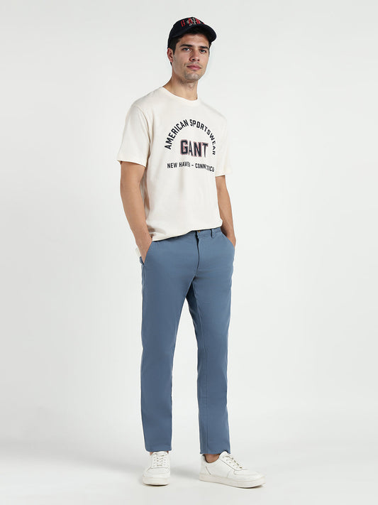 Gant Men Blue Slim Fit Solid Trouser