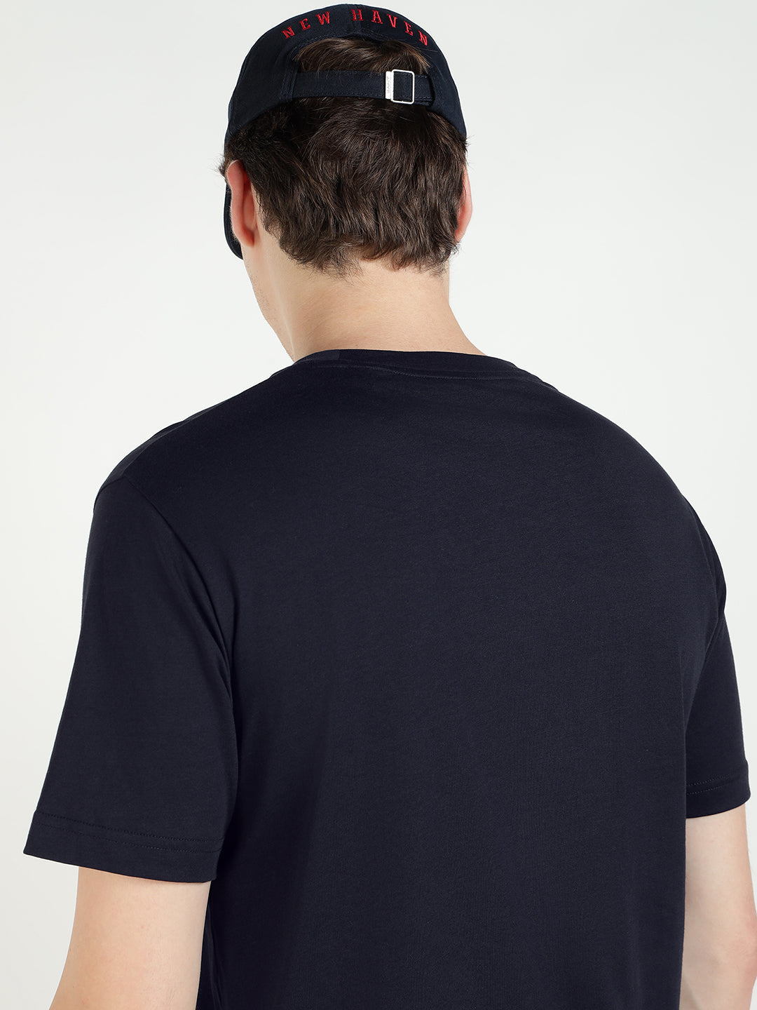 Gant Men Blue Printed Crew Neck Tshirt