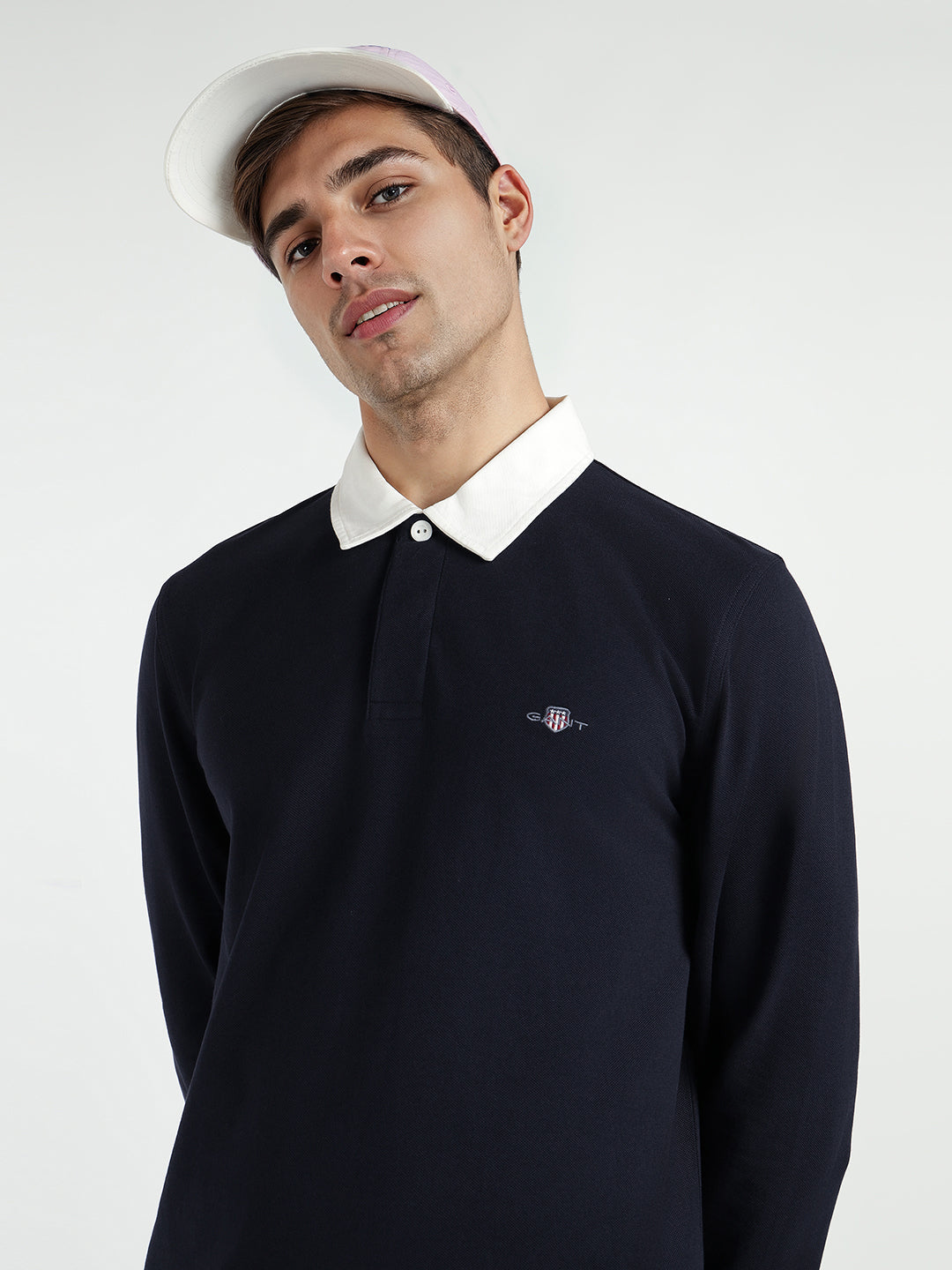 Gant Men Blue Solid Collar Sweatshirt