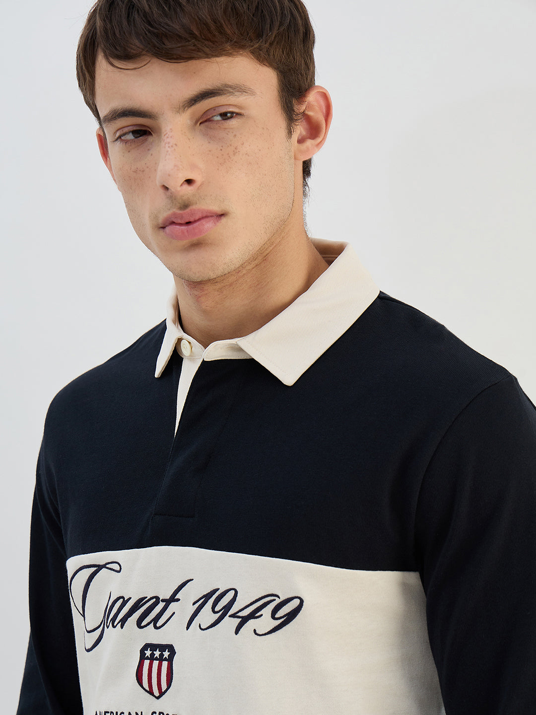 Gant Men Black Solid Pure Cotton  Polo Collar T-Shirt