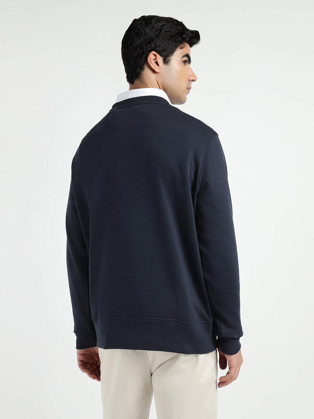 Gant Men Blue Printed Crew Neck Sweatshirt