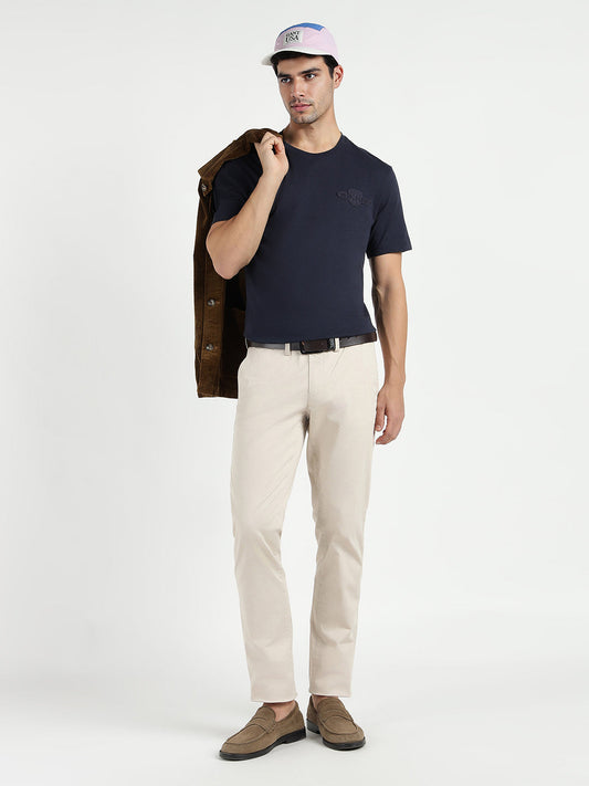 Gant Men Blue Solid Crew Neck Tshirt