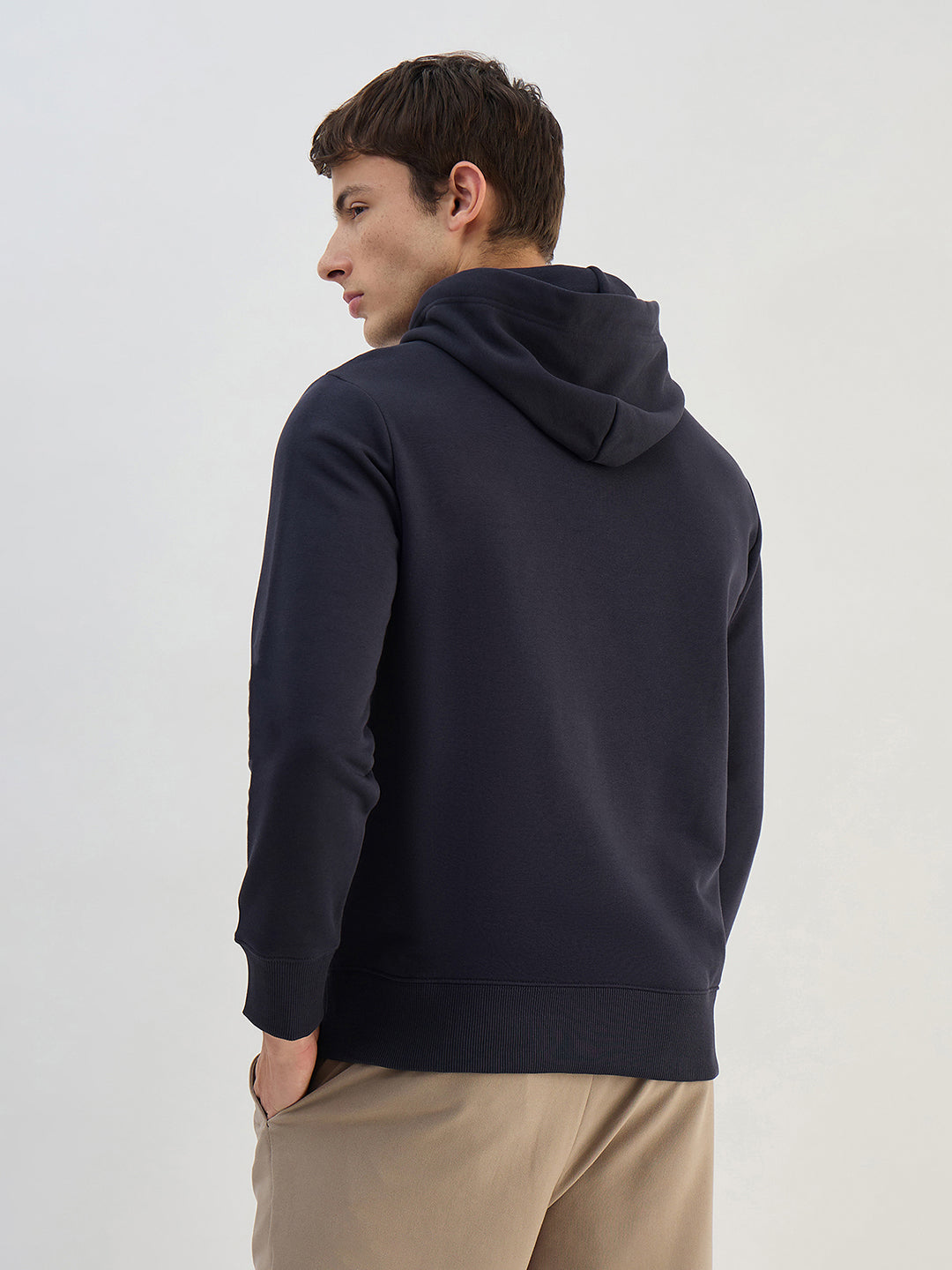 Gant Men Navy Blue Solid Hoodie Sweatshirt