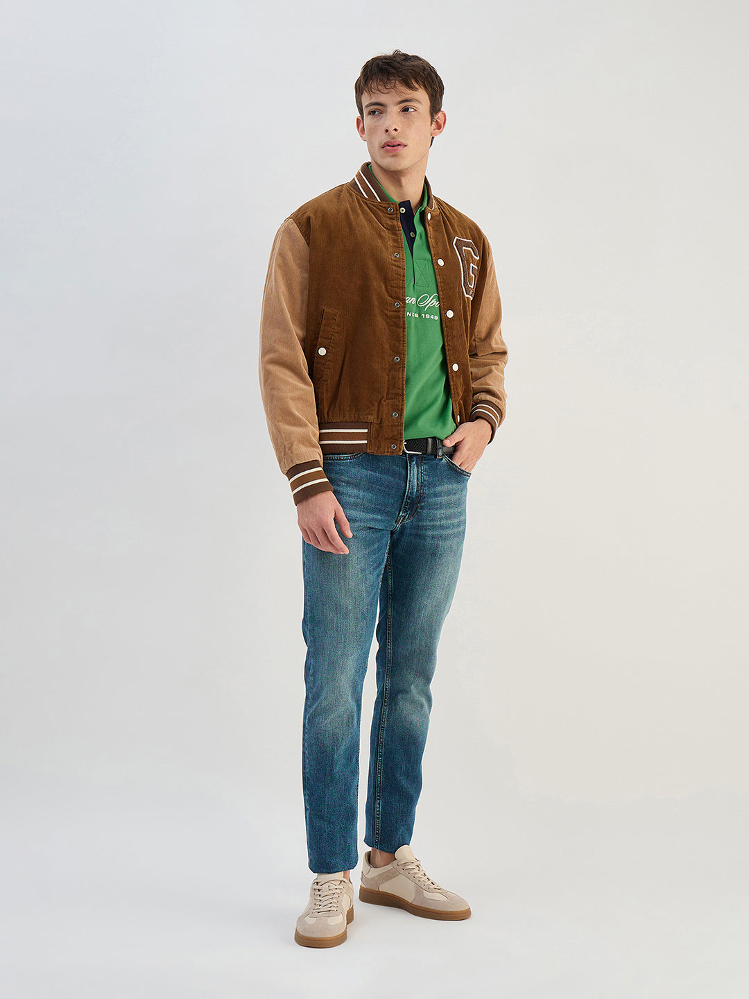 Gant Men Green Solid Pure Cotton  Polo Collar T-Shirt