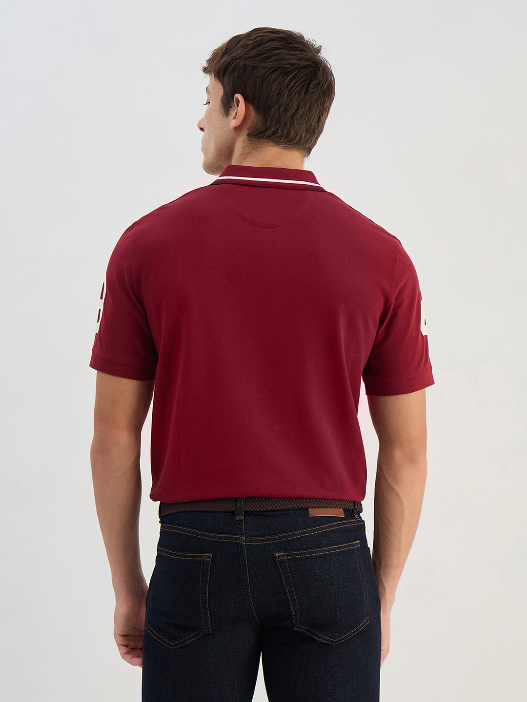 Gant Men Red Solid Pure Cotton  Polo Collar T-Shirt