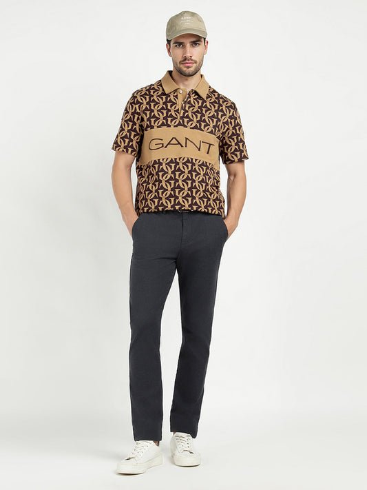 Gant Men Khaki Printed Polo Tshirt