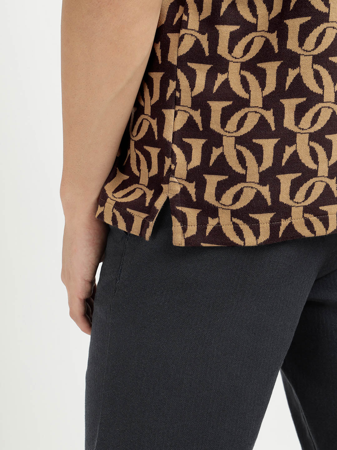 Gant Men Khaki Printed Polo Tshirt