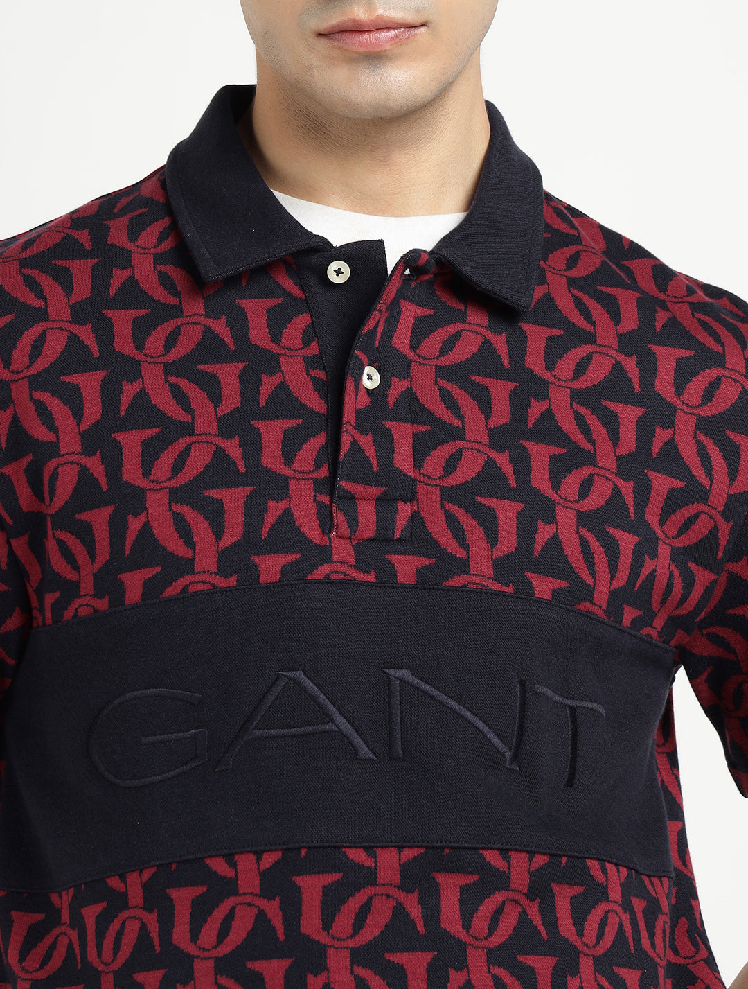 Gant Men Blue Printed Polo Tshirt