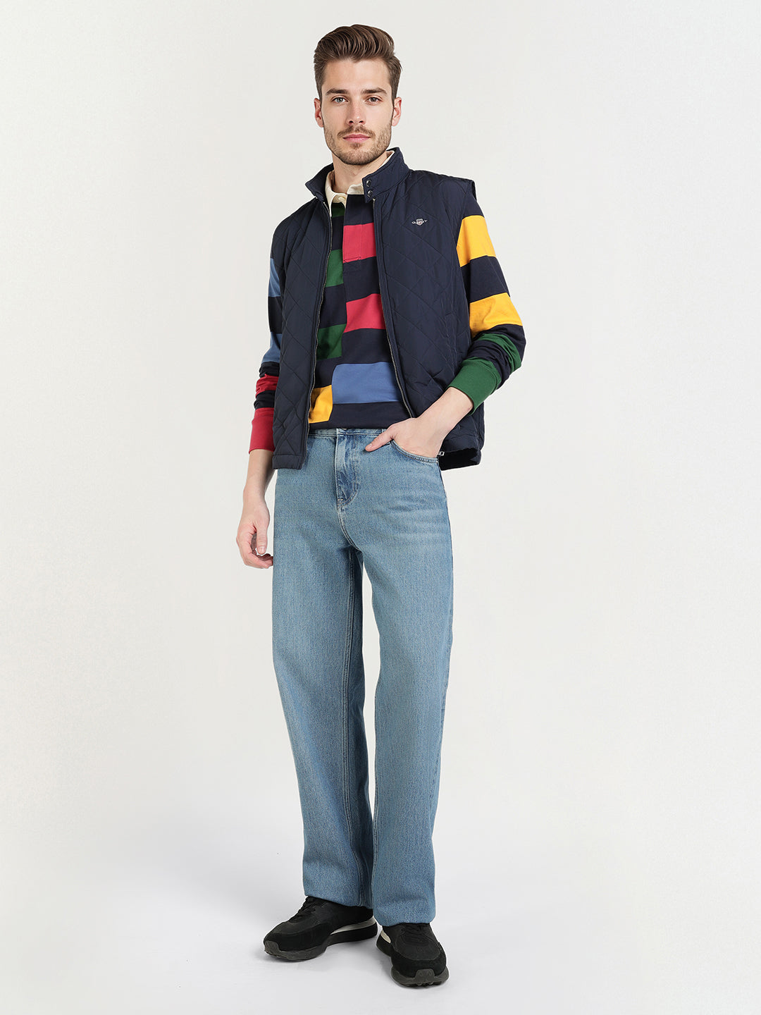 Gant Men Multicolor Colour blocked Collar Sweatshirt