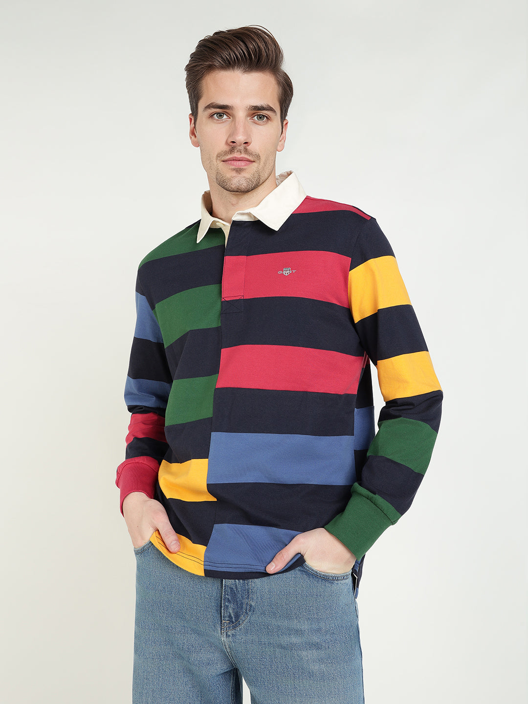 Gant Men Multicolor Colour blocked Collar Sweatshirt