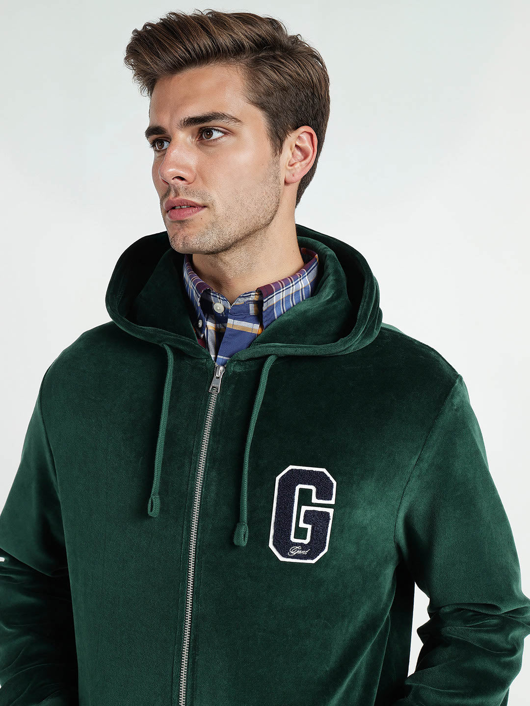 Gant Men Green Printed Hooded Sweatshirt