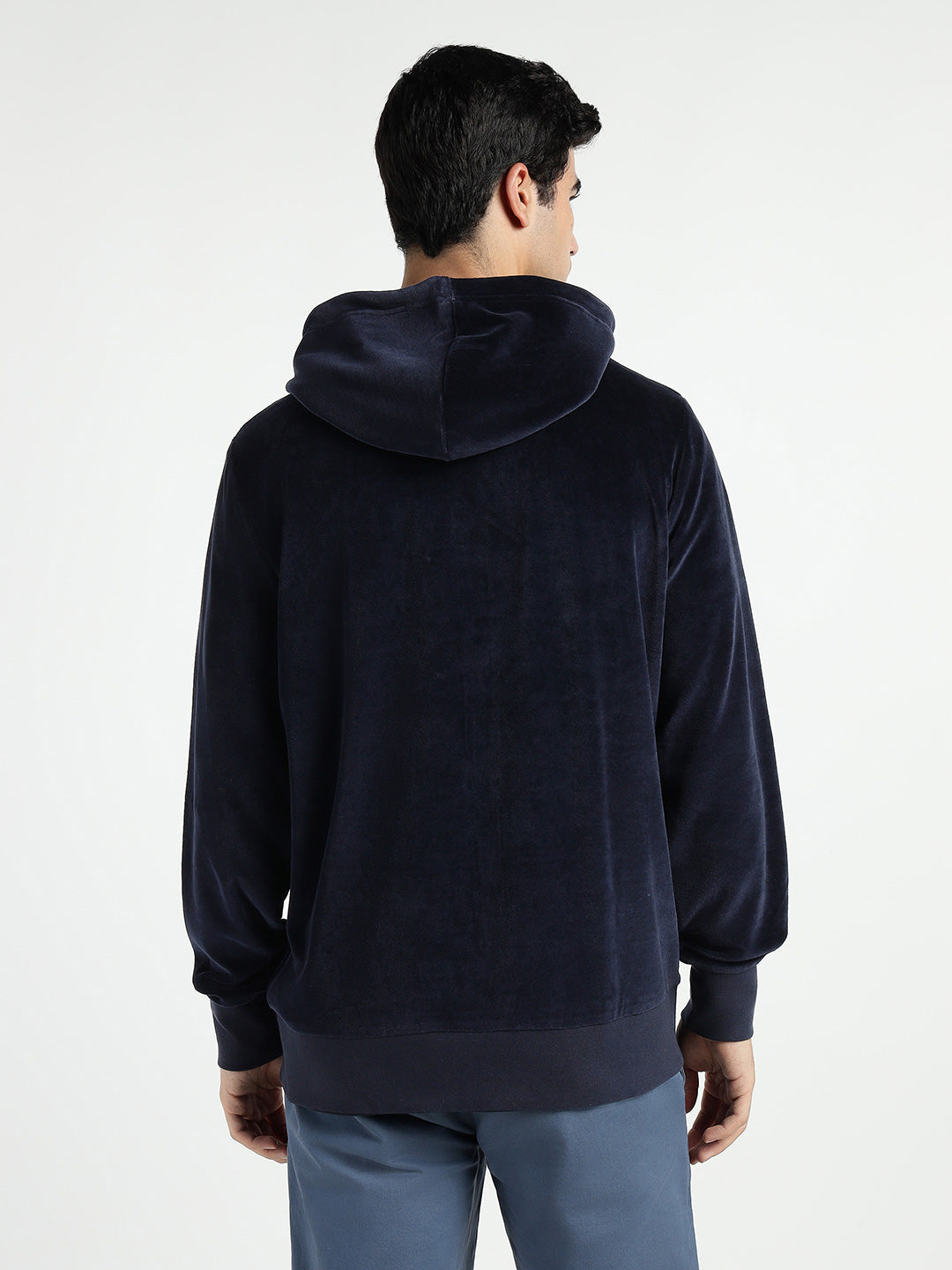 Gant Men Blue Printed Hooded Sweatshirt