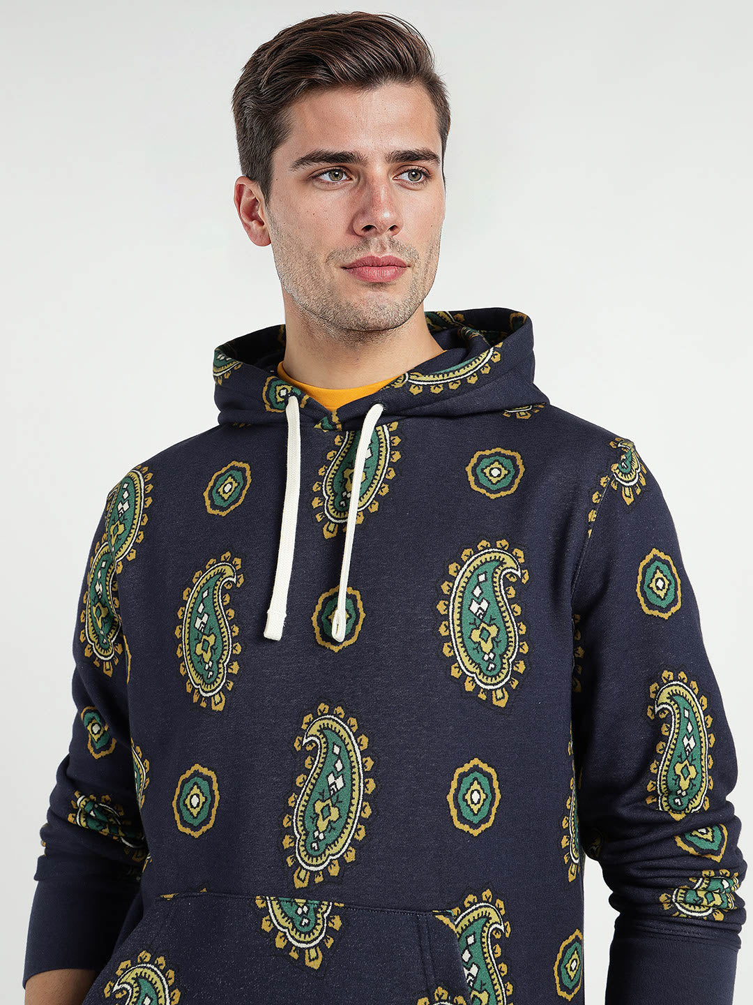 Gant Men Blue Printed Hooded Sweatshirt
